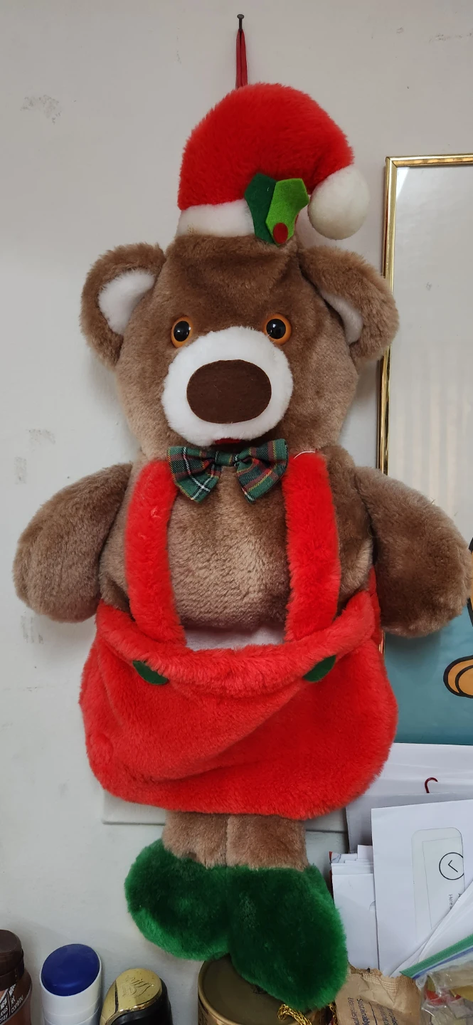Vintage 1987 Sears Christmas Teddy Bear Stocking