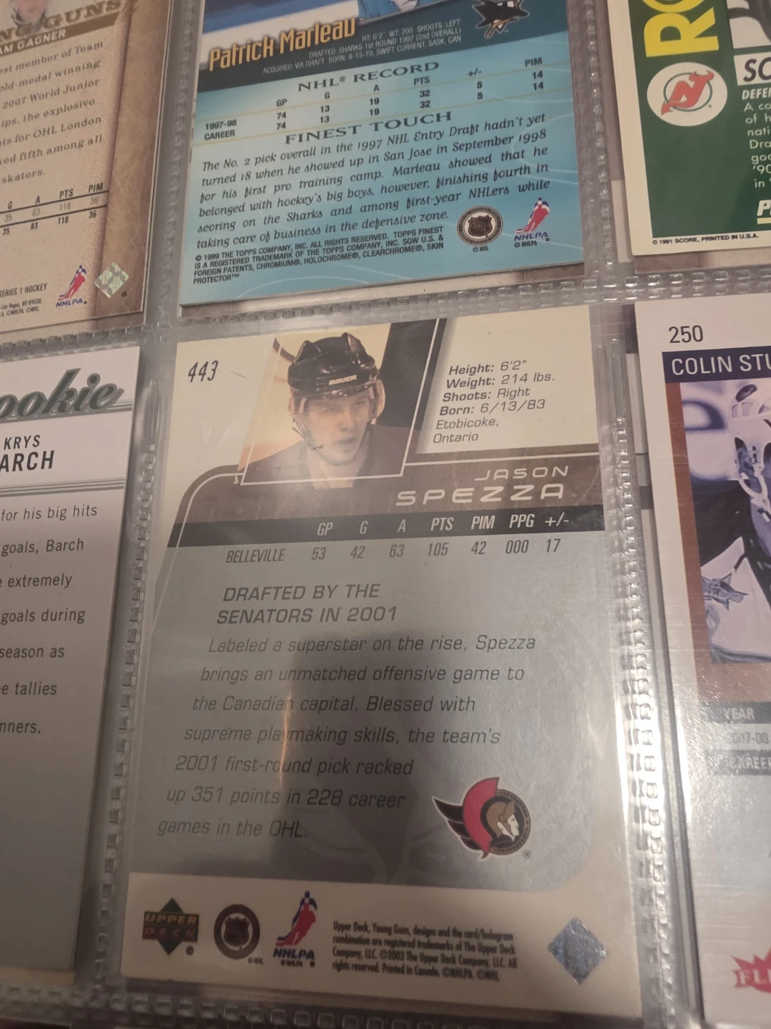 Jason Spezza Young Guns Hockey Card - photo 2
