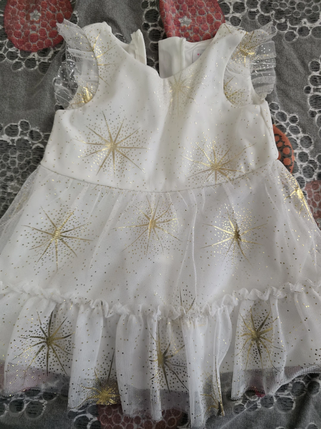 ⚽️ The Children's Place White Gold Star Dress