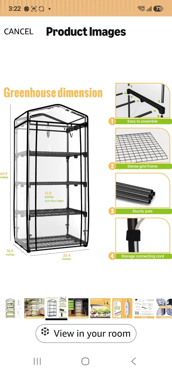 4 Tier Indoor Greenhouse with Grow Light - photo 4