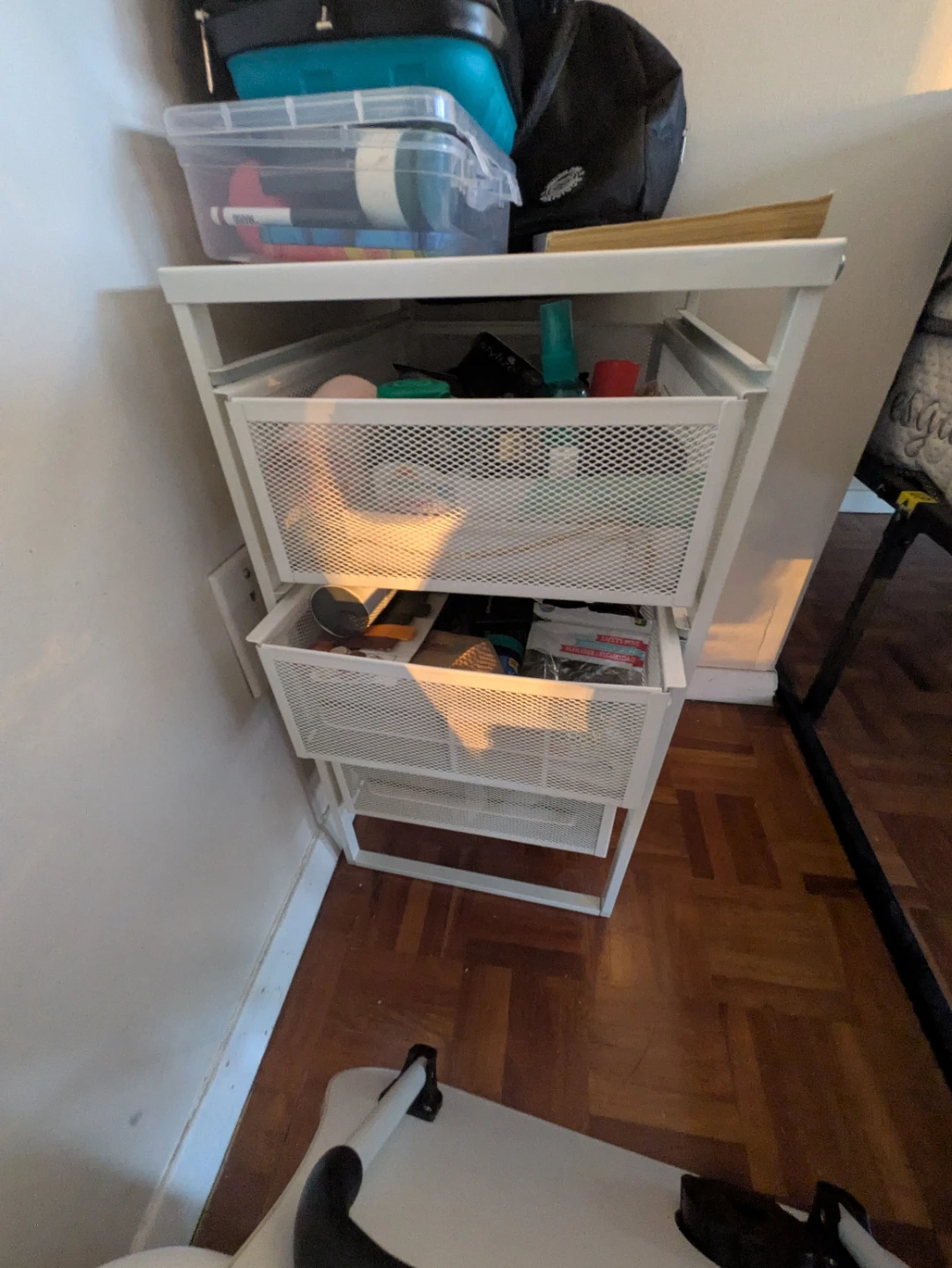 White Mesh Drawer Unit