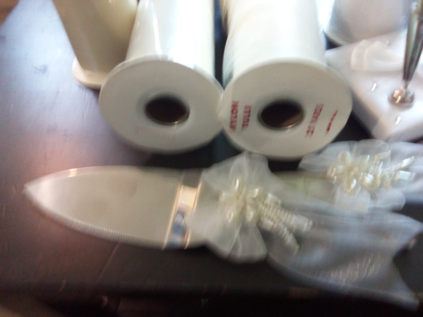 Wedding Cake Knife and Tulle Rolls - photo 3