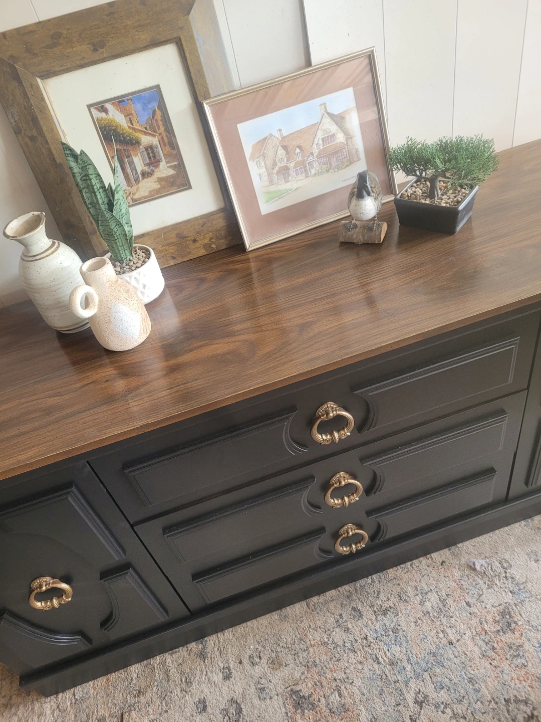 Black Sideboard with Wood Top - photo 4