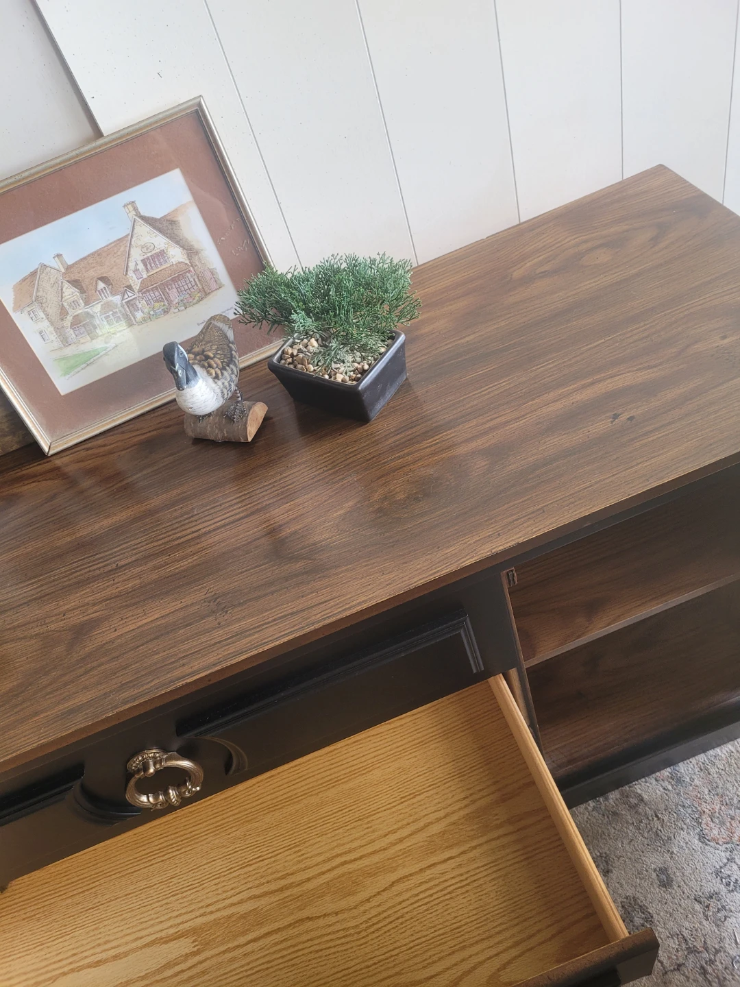 Black Sideboard with Wood Top - photo 5