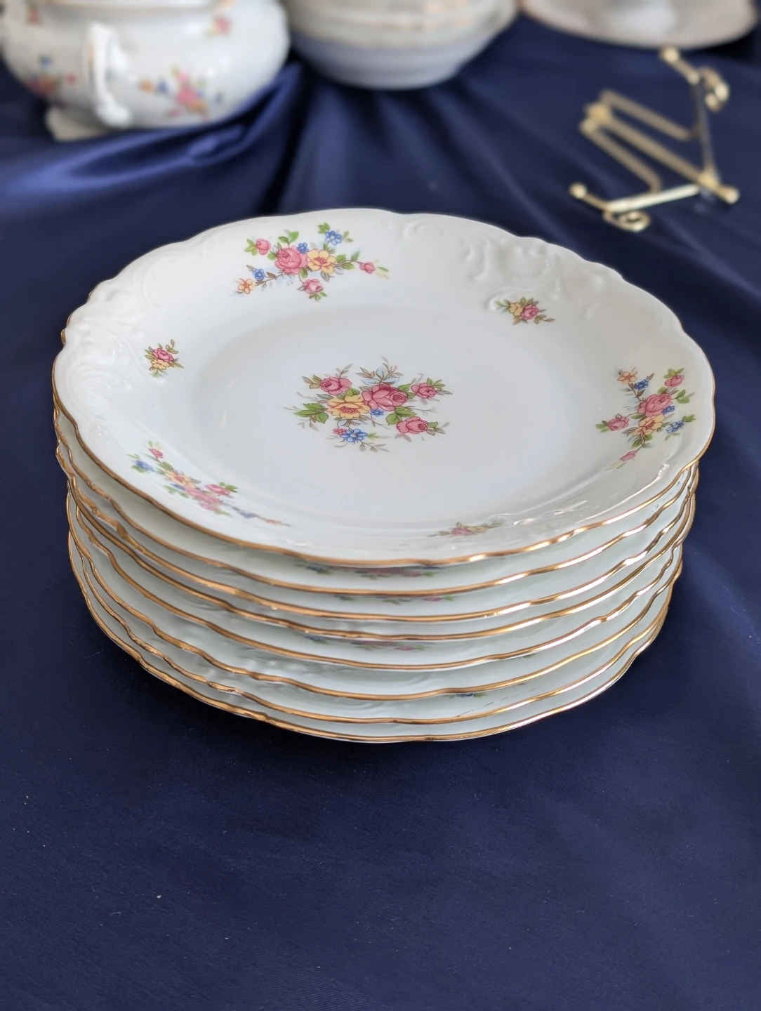 Set of 6 Vintage Wawel Poland Floral Plates - photo 3