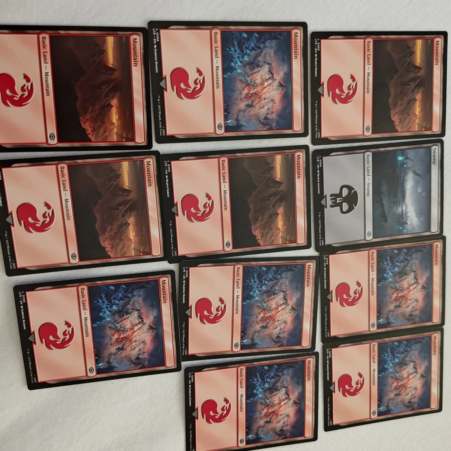 $3 Magic The Gathering Basic Lands - Mountains and 1 Swamp