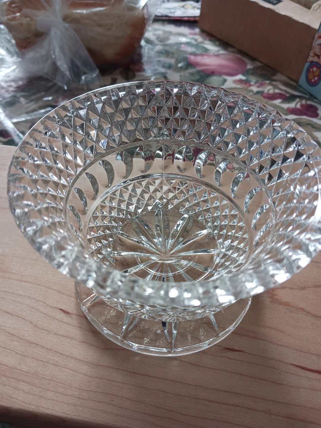 Crystal Glass Pedestal Bowl