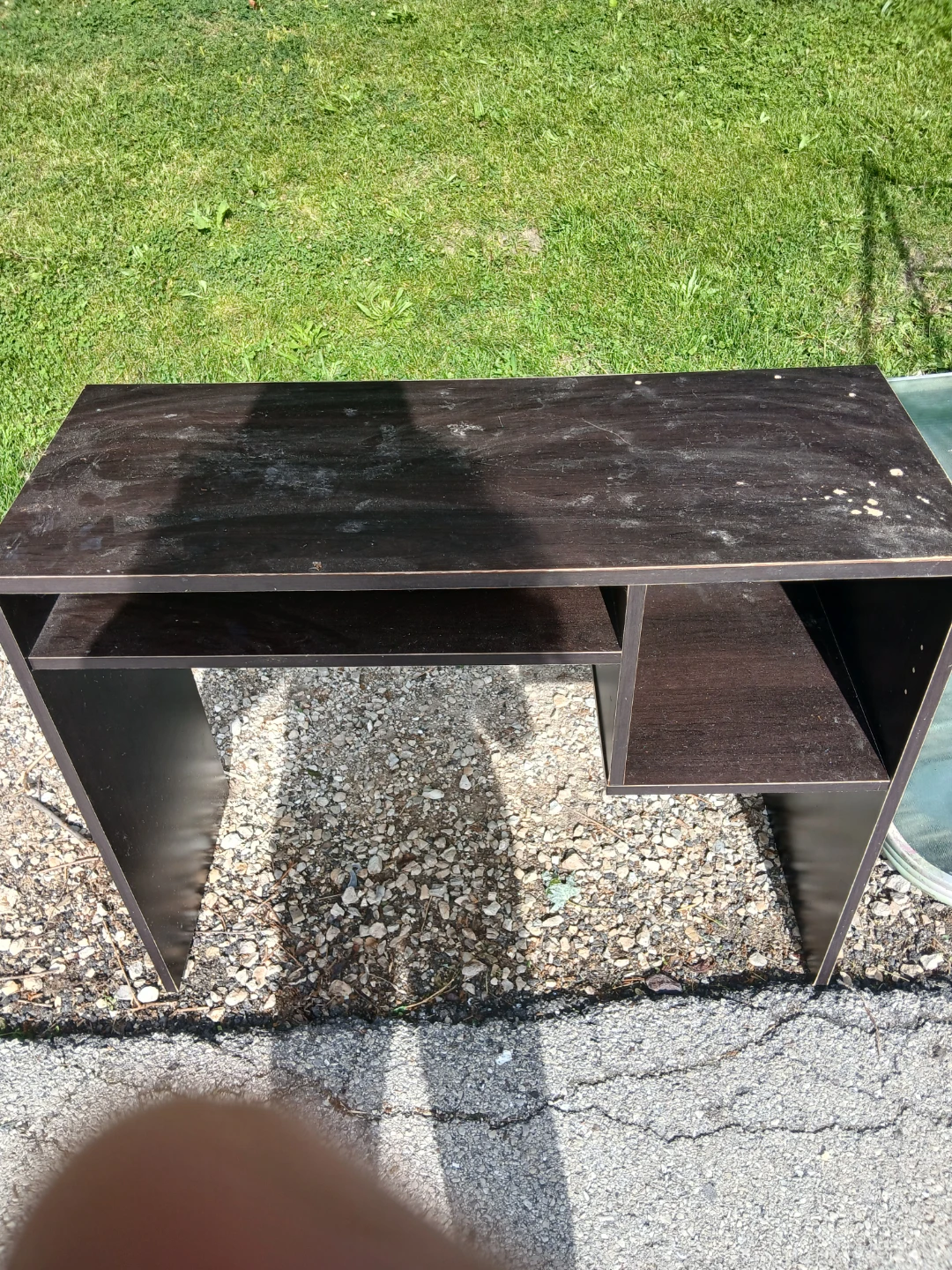 Dark Brown Computer Desk with Shelves