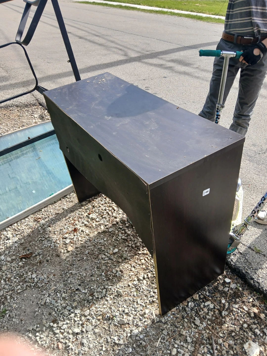 Dark Brown Computer Desk with Shelves - photo 2