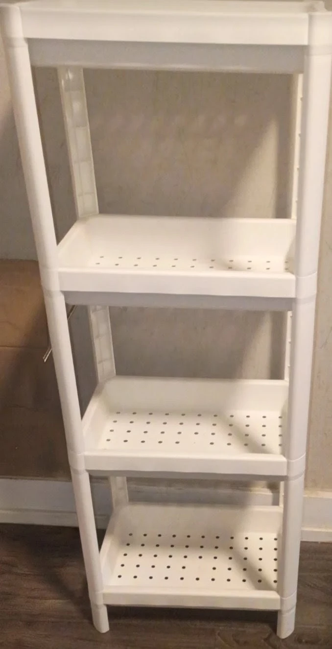White 4-Tier Plastic Shelving Unit