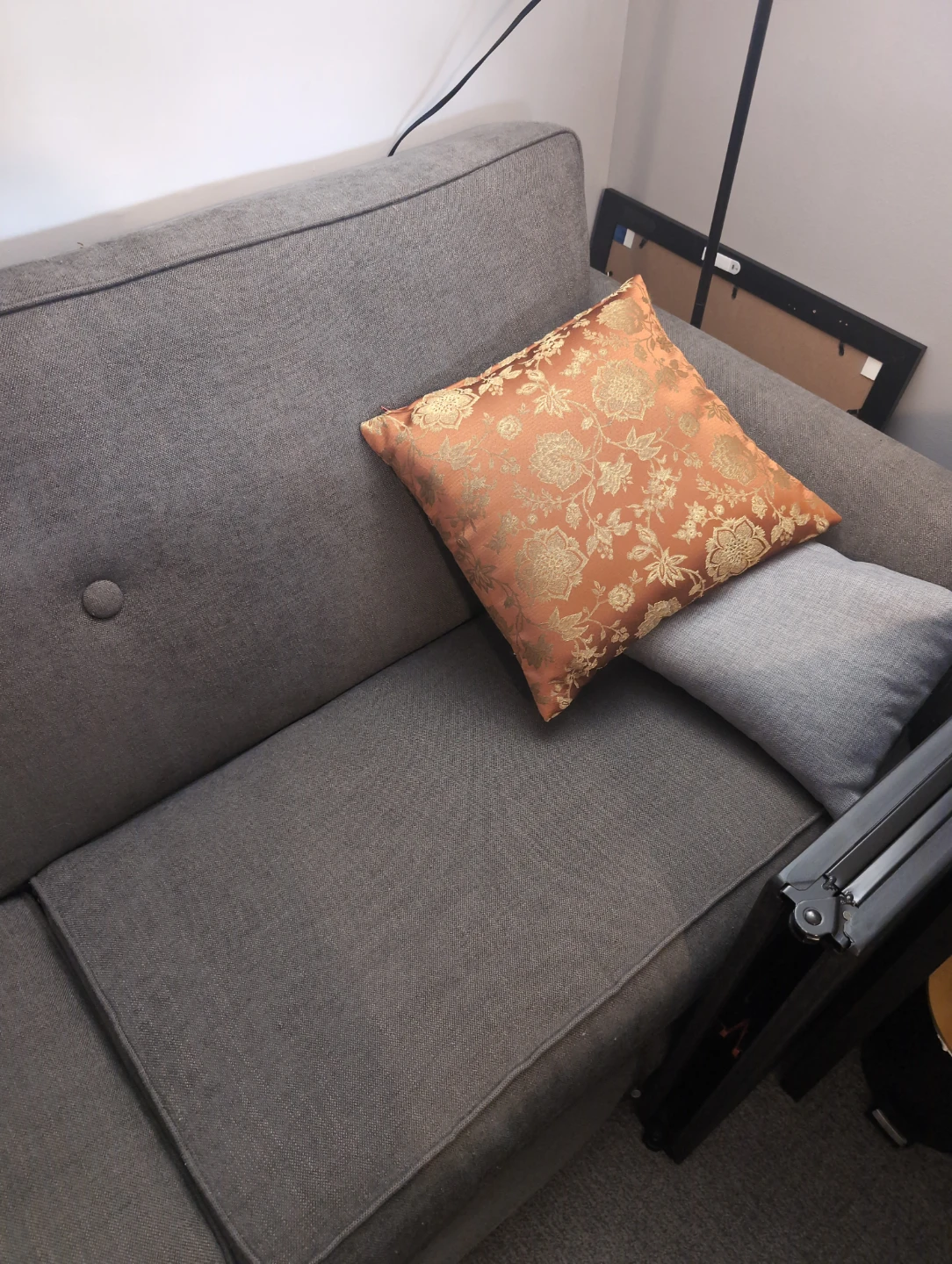 Grey Sofa with Accent Pillows - photo 4