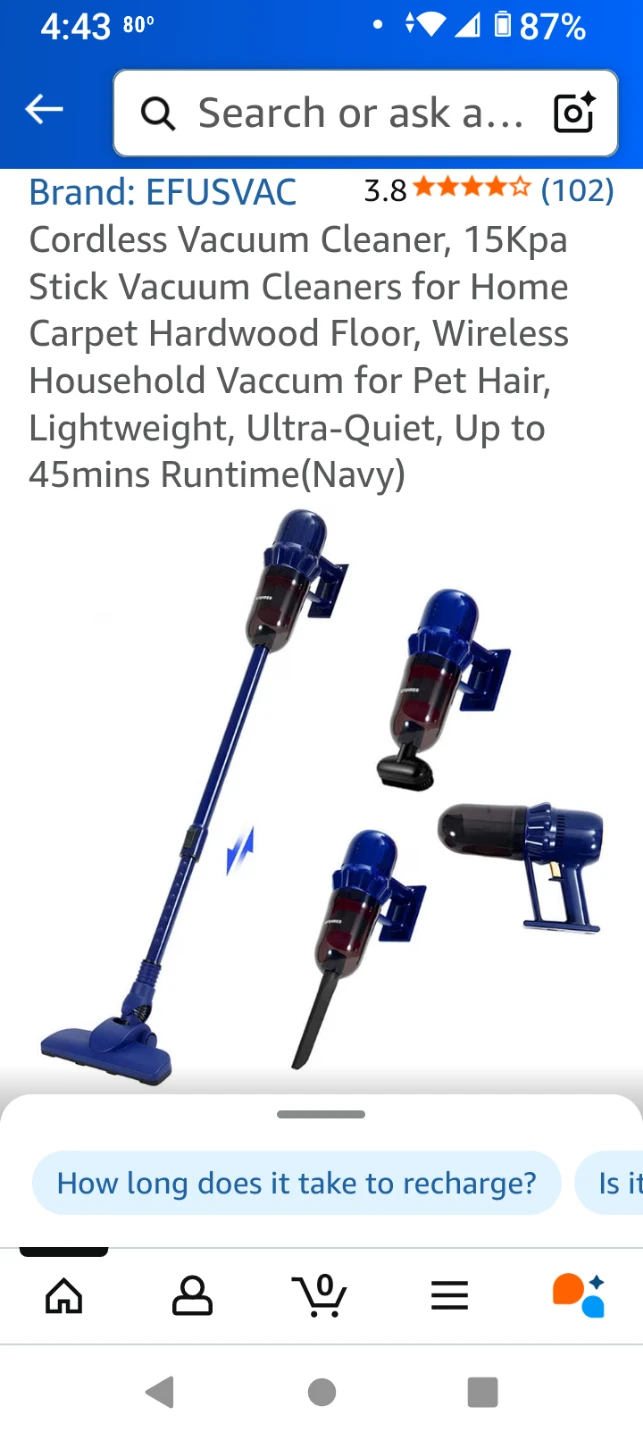 EFUSVAC Cordless Stick Vacuum Cleaner