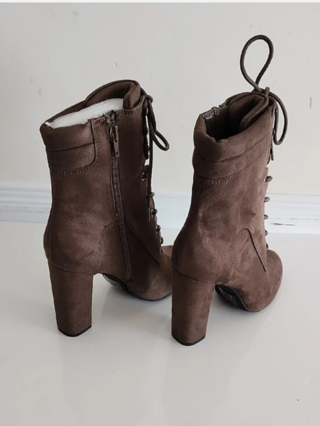 Call It Spring Brown Lace-Up High Heel Ankle Boots - photo 4