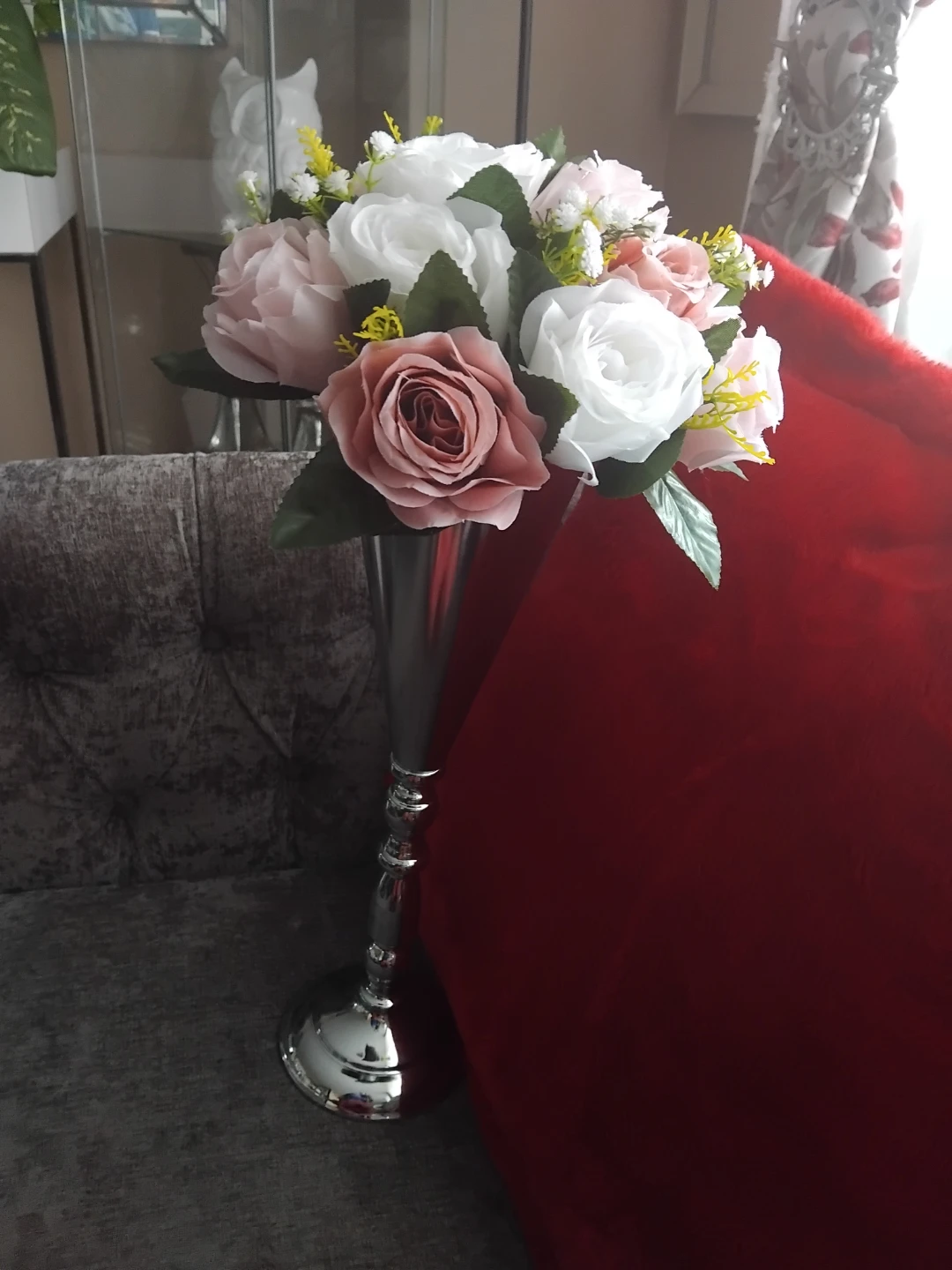 Set of 5 Artificial Flower Arrangements with Vases - photo 3