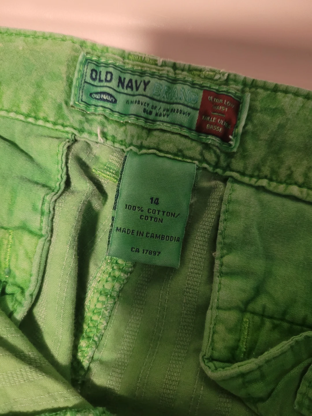 Old Navy Green Cotton Shorts Size 14 - photo 2