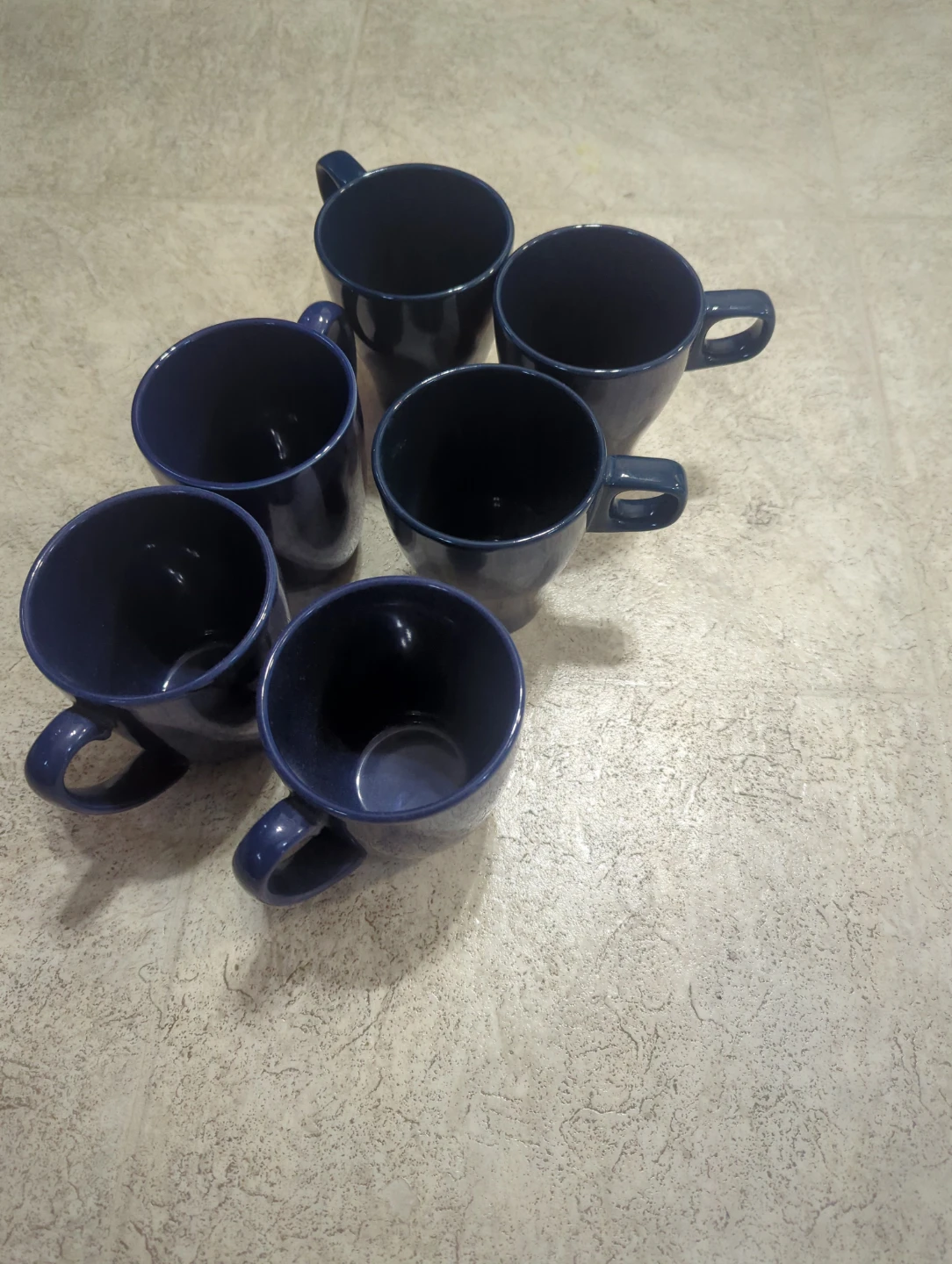 Set of 6 Blue Mugs