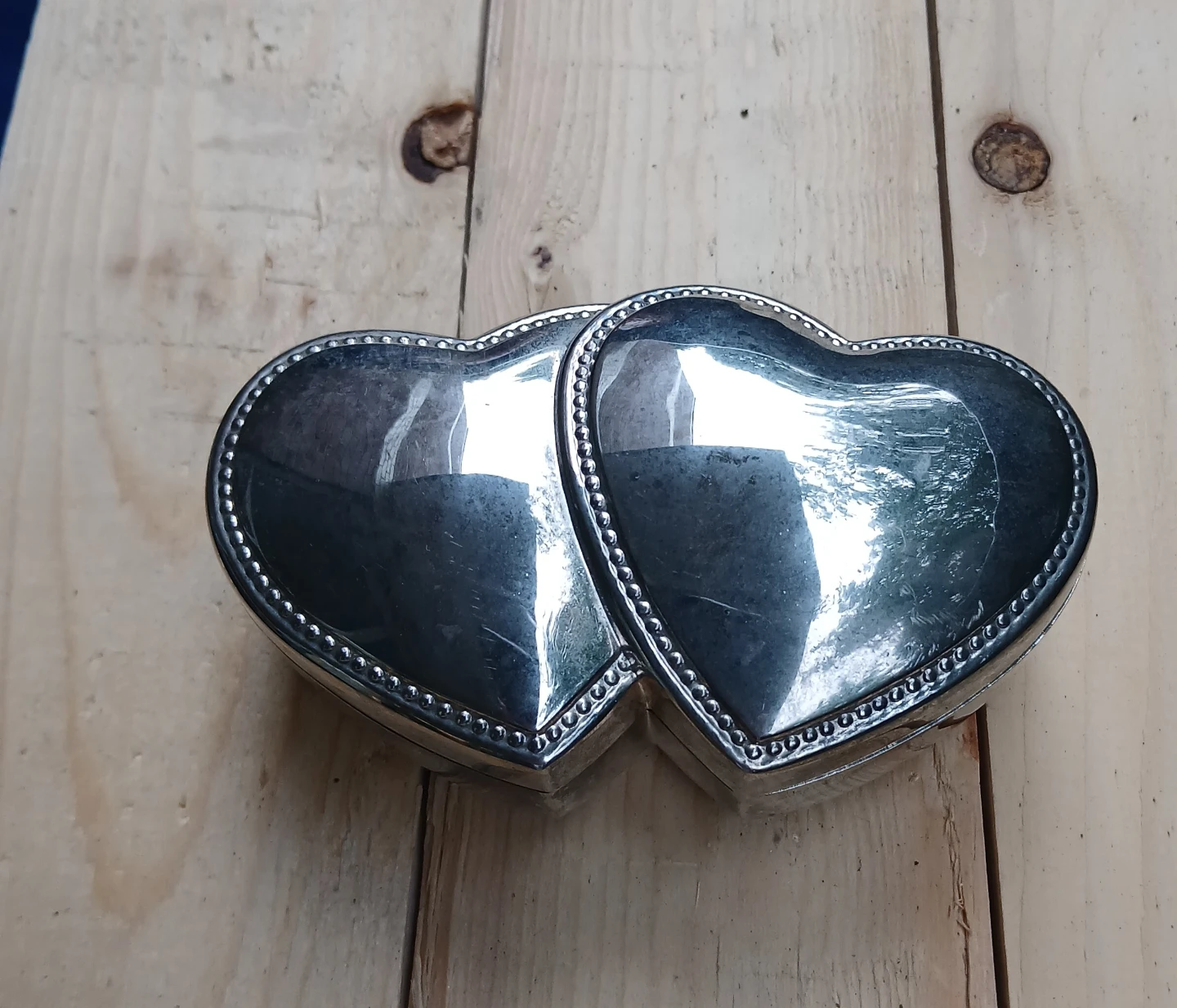 1990s Double Heart Trinket Box - photo 3