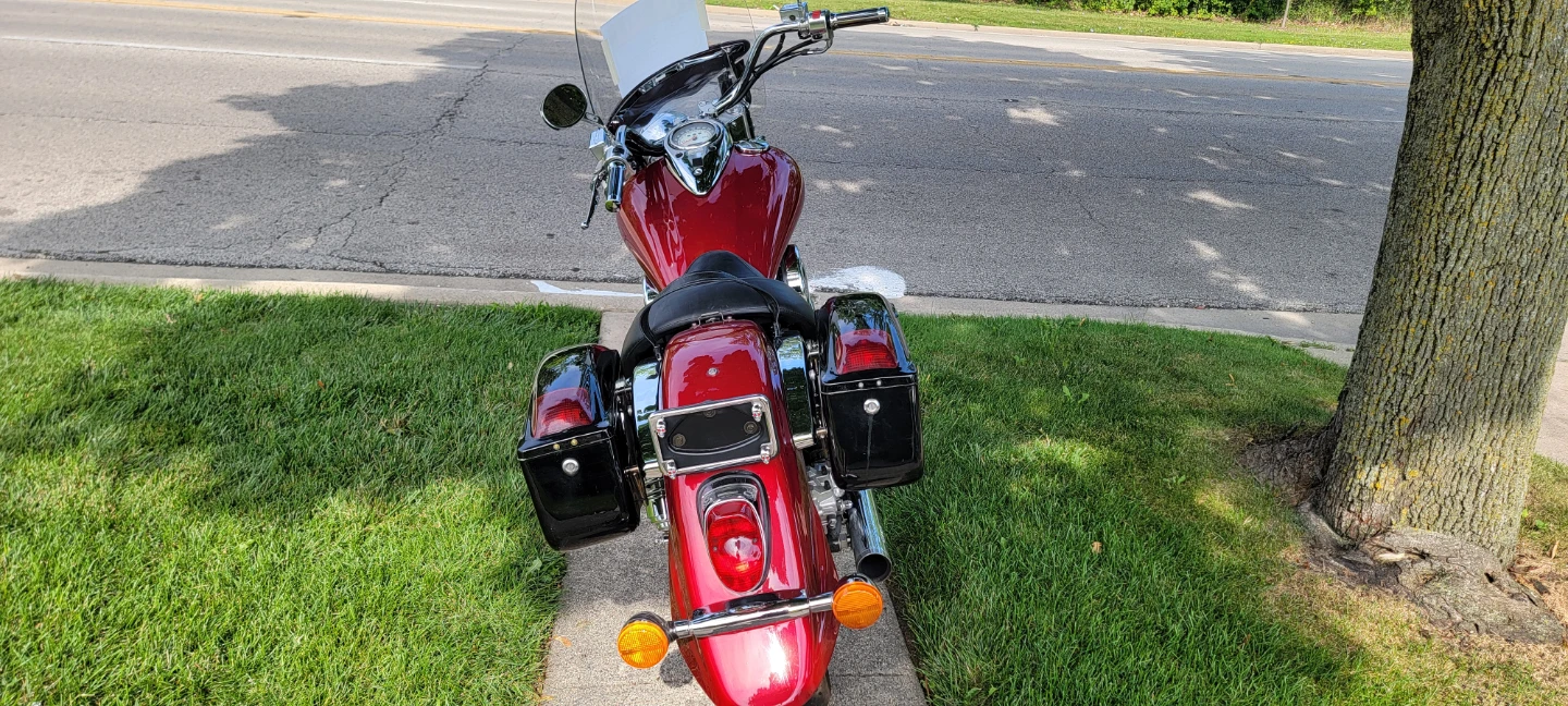 Red Cruiser Motorcycle with Saddlebags - photo 5