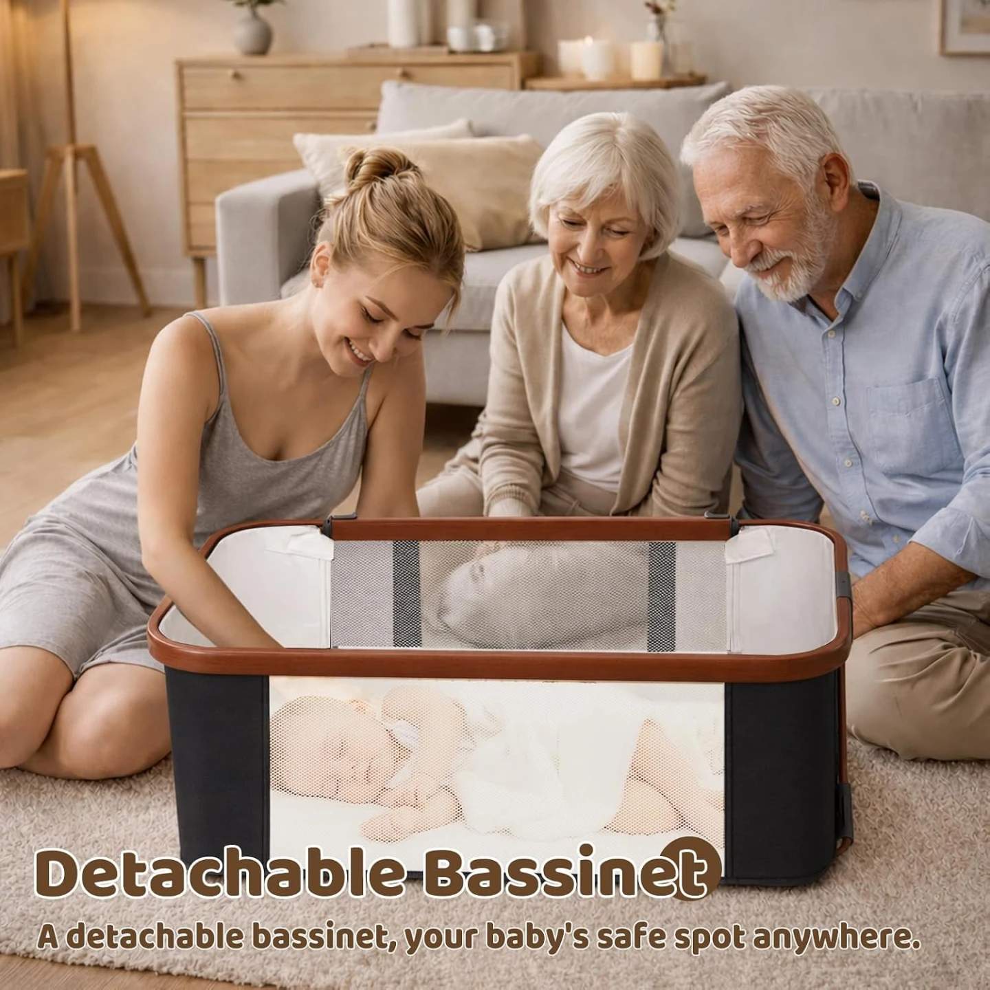 Adjustable Bassinet with Wheels - photo 2