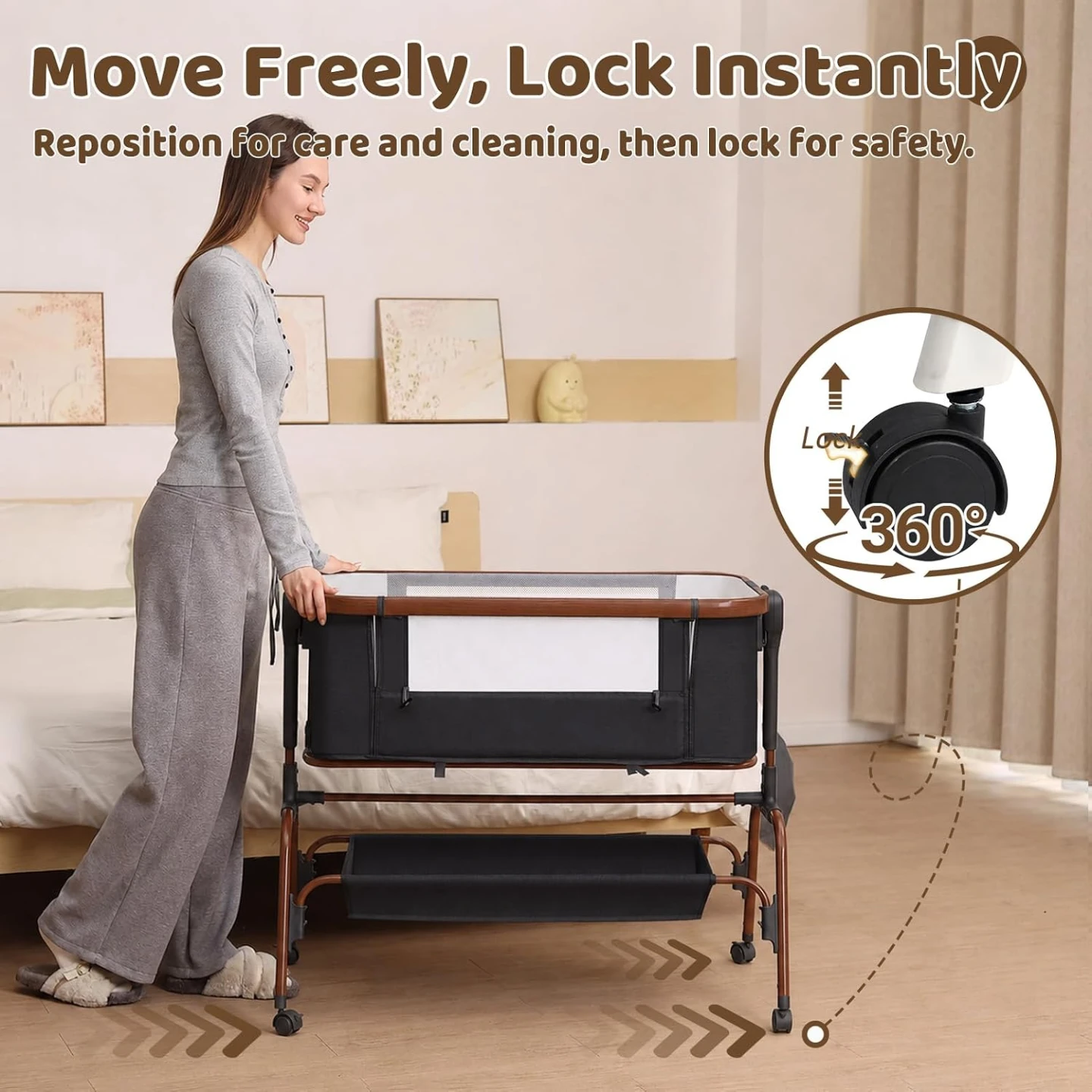 Adjustable Bassinet with Wheels - photo 4