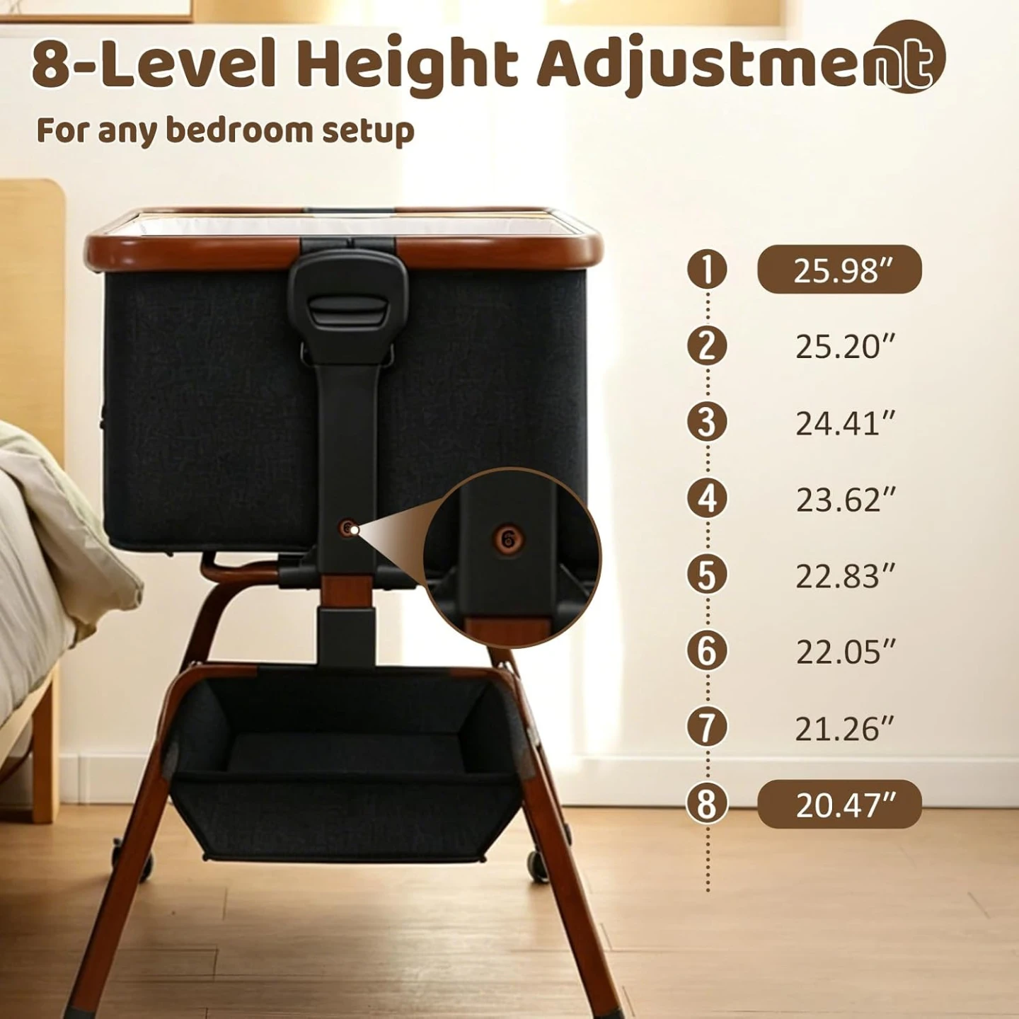 Adjustable Bassinet with Wheels - photo 5