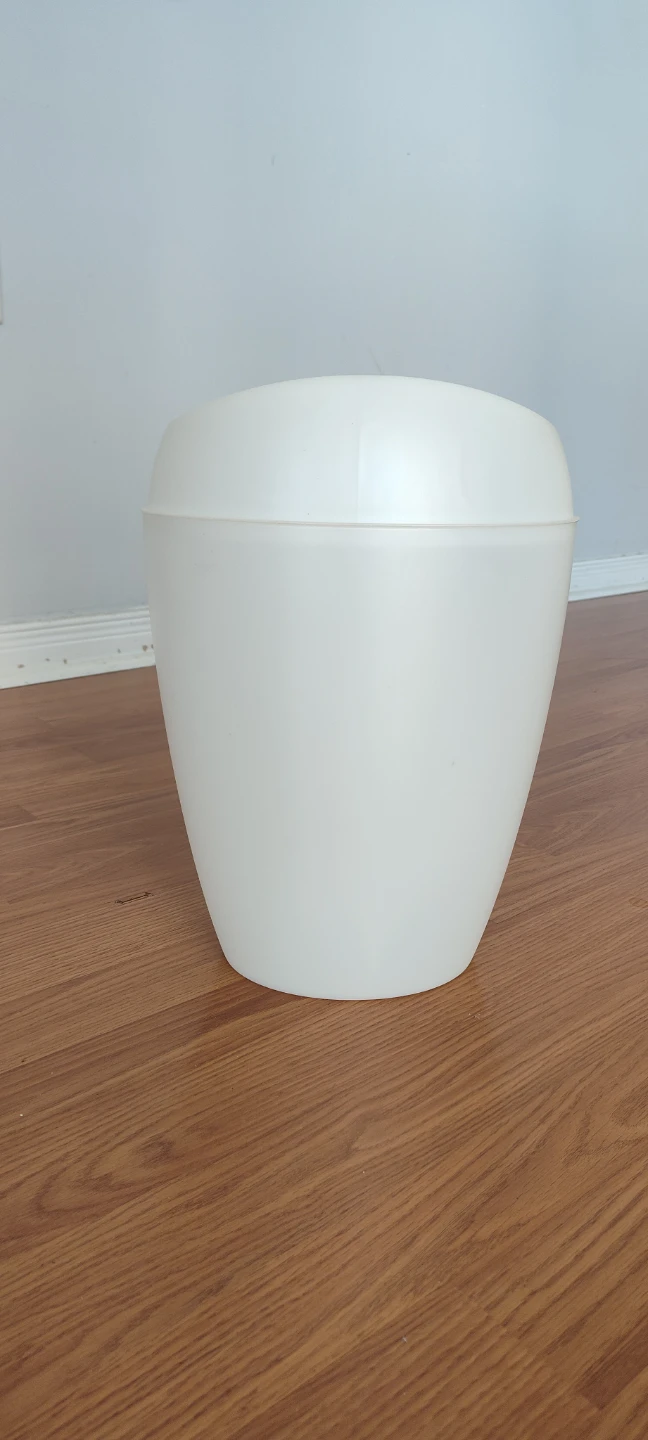 White Plastic Swing Top Trash Can