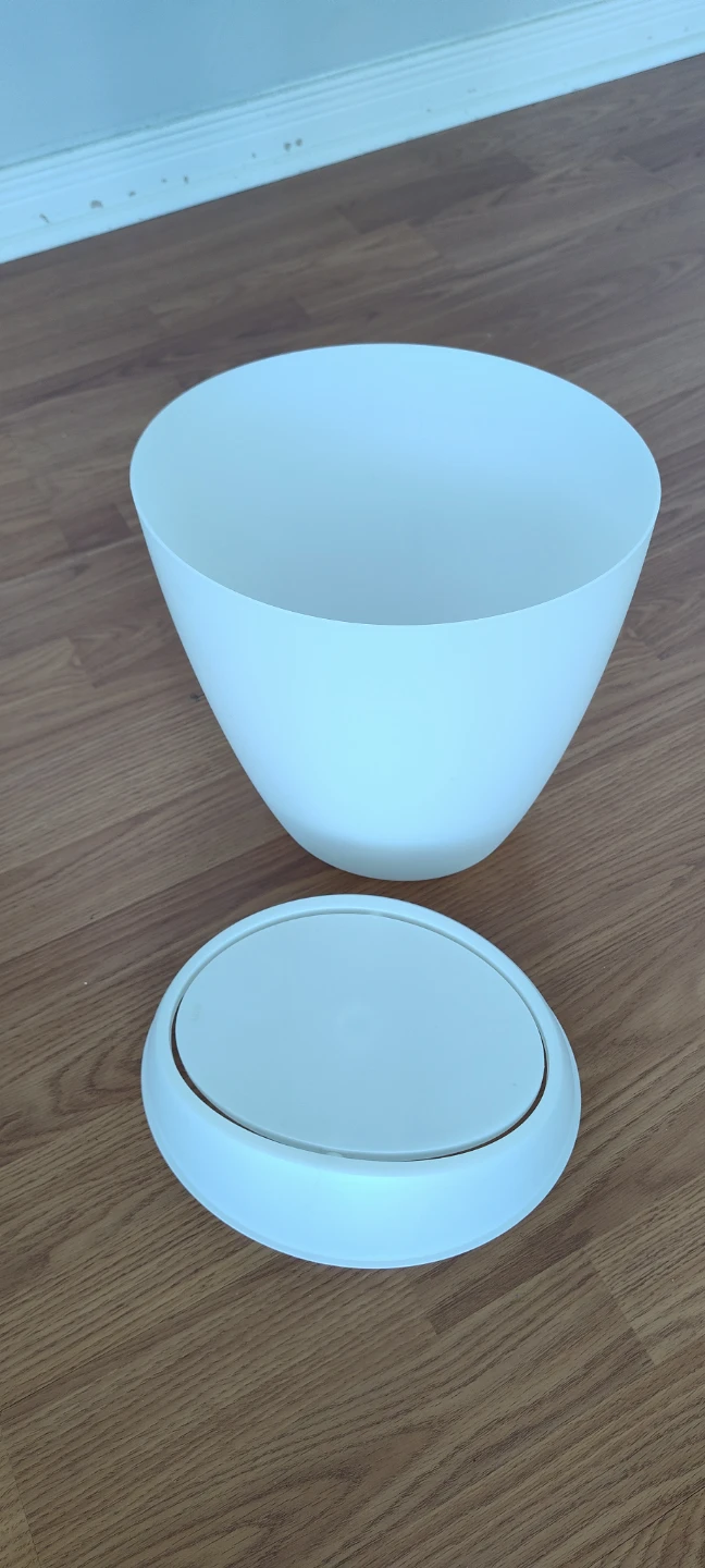 White Plastic Swing Top Trash Can - photo 5