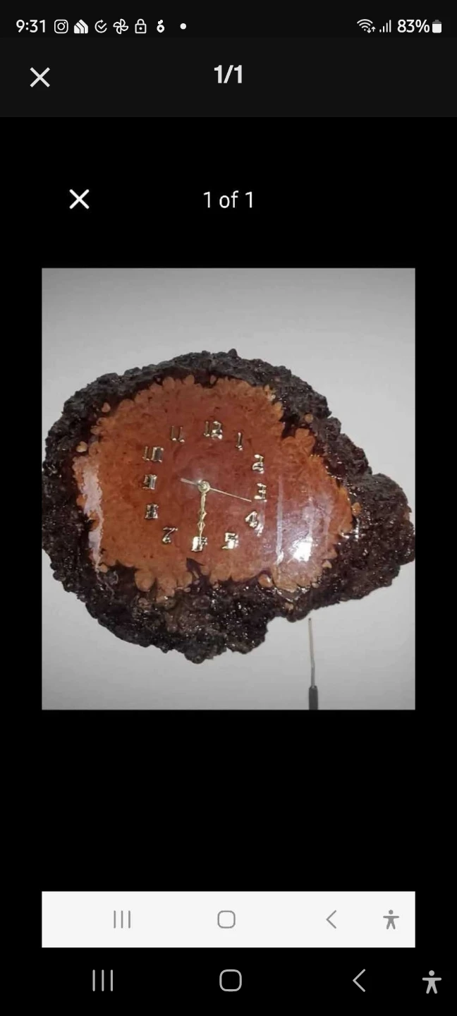 Handmade Natural burl  wood clock