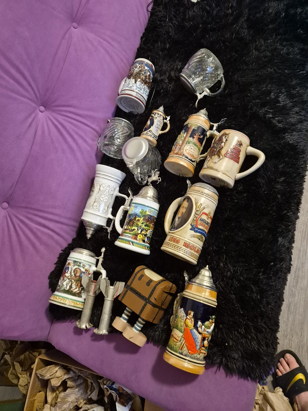 12 vintage Germany beer mugs