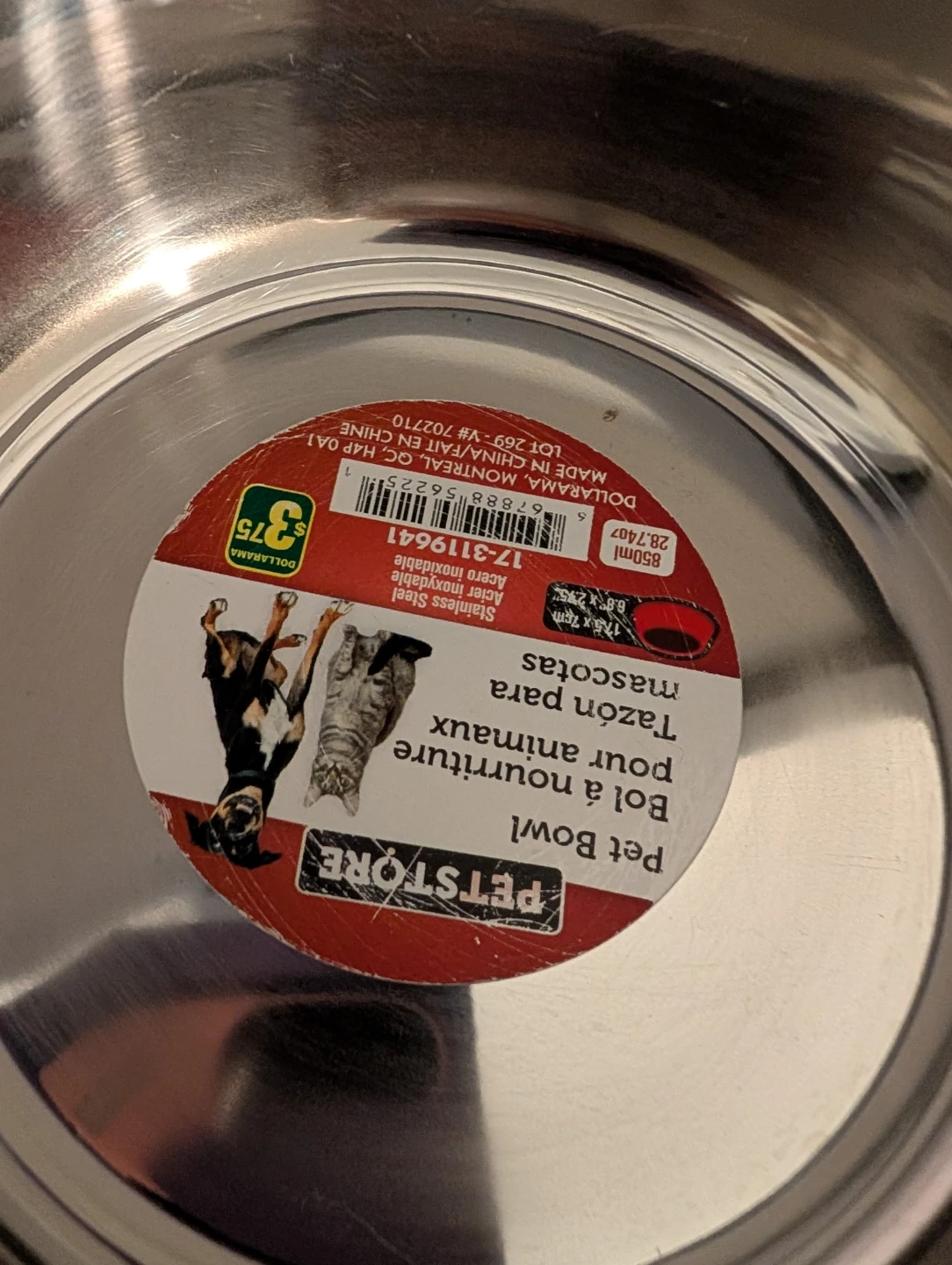 Pet Store Stainless Steel Pet Bowl - 850ml - photo 2