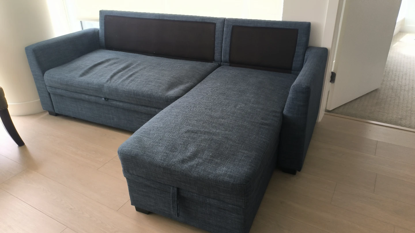 Blue Sectional Sofa Bed with Storage