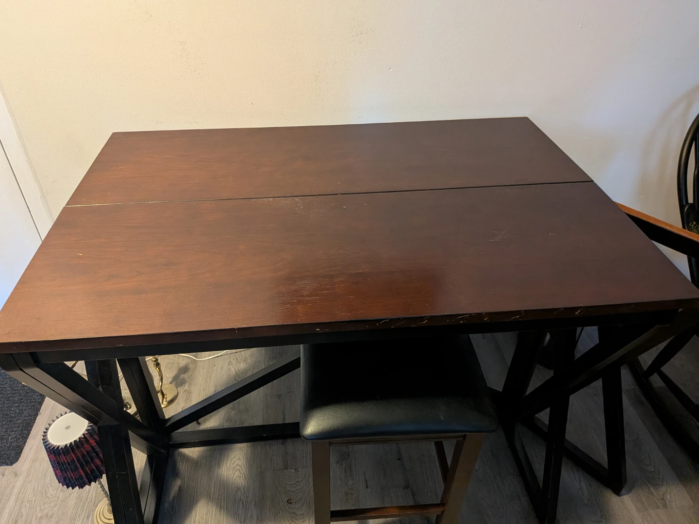 Dark Wood Bar Table with Stool - photo 3