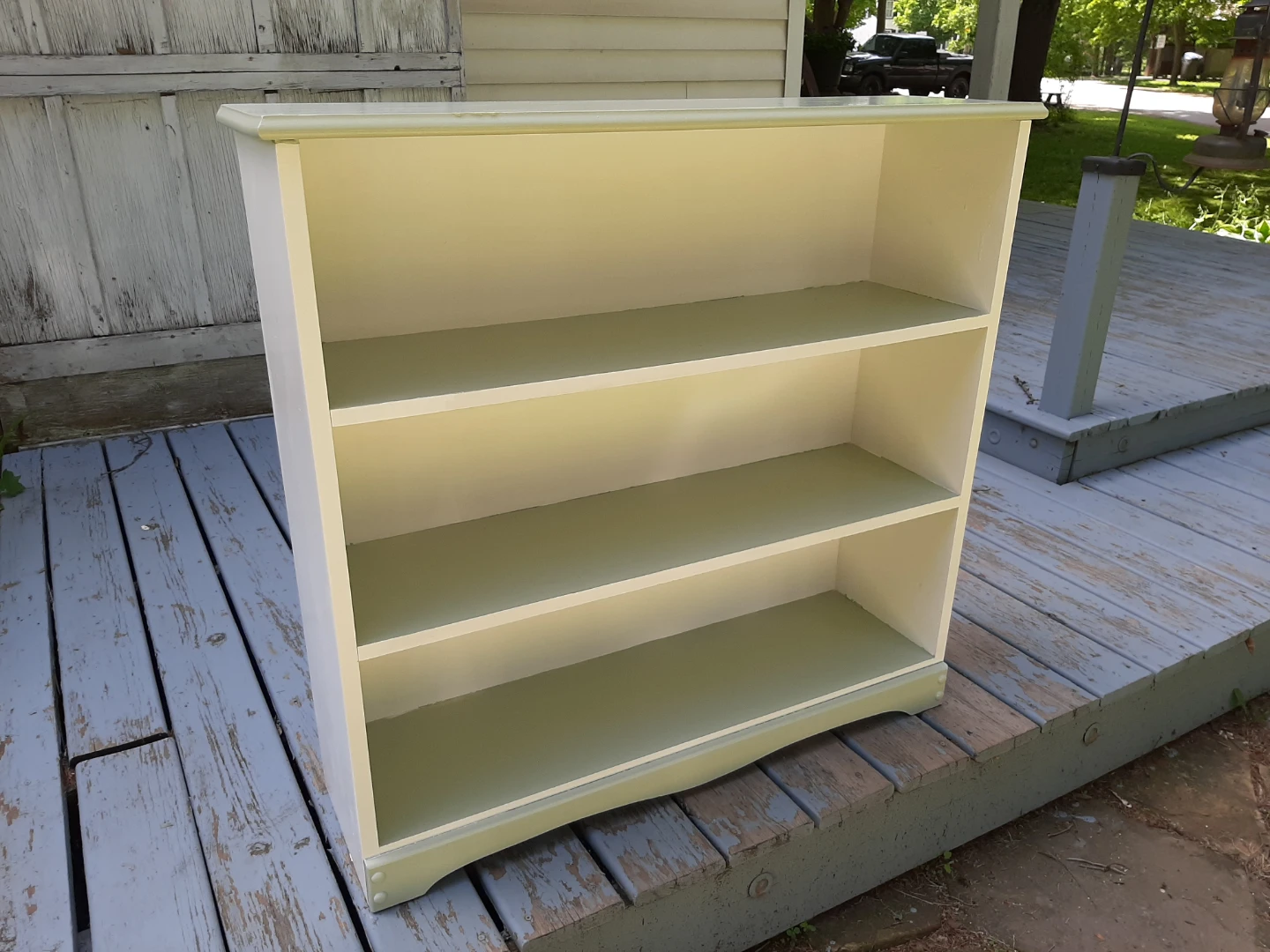 3-Shelf Bookcase Sage Green and white