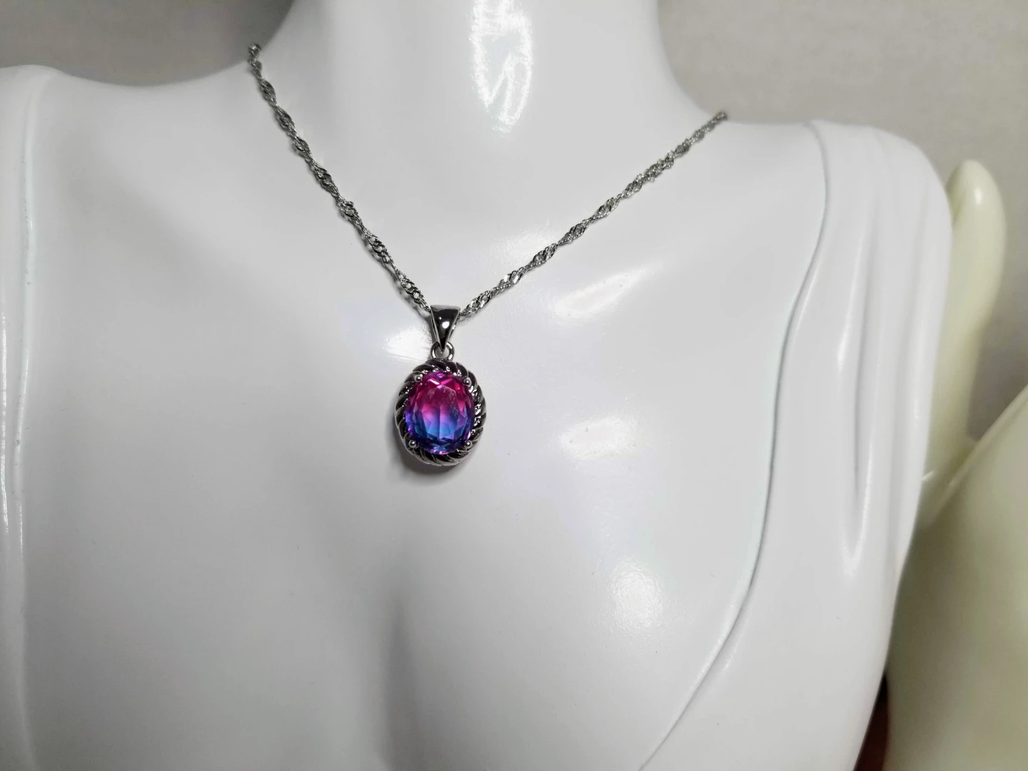 925 silver Graduated Gemstone Ring, Earrings, and Necklace Set - photo 3