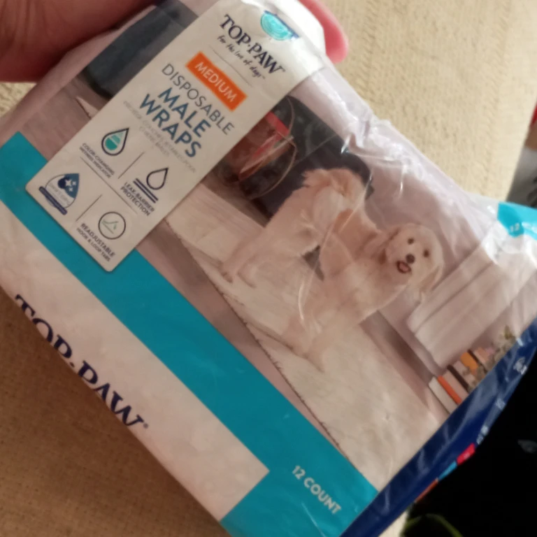 Top Paw Medium Disposable Male Wraps - 12 Count