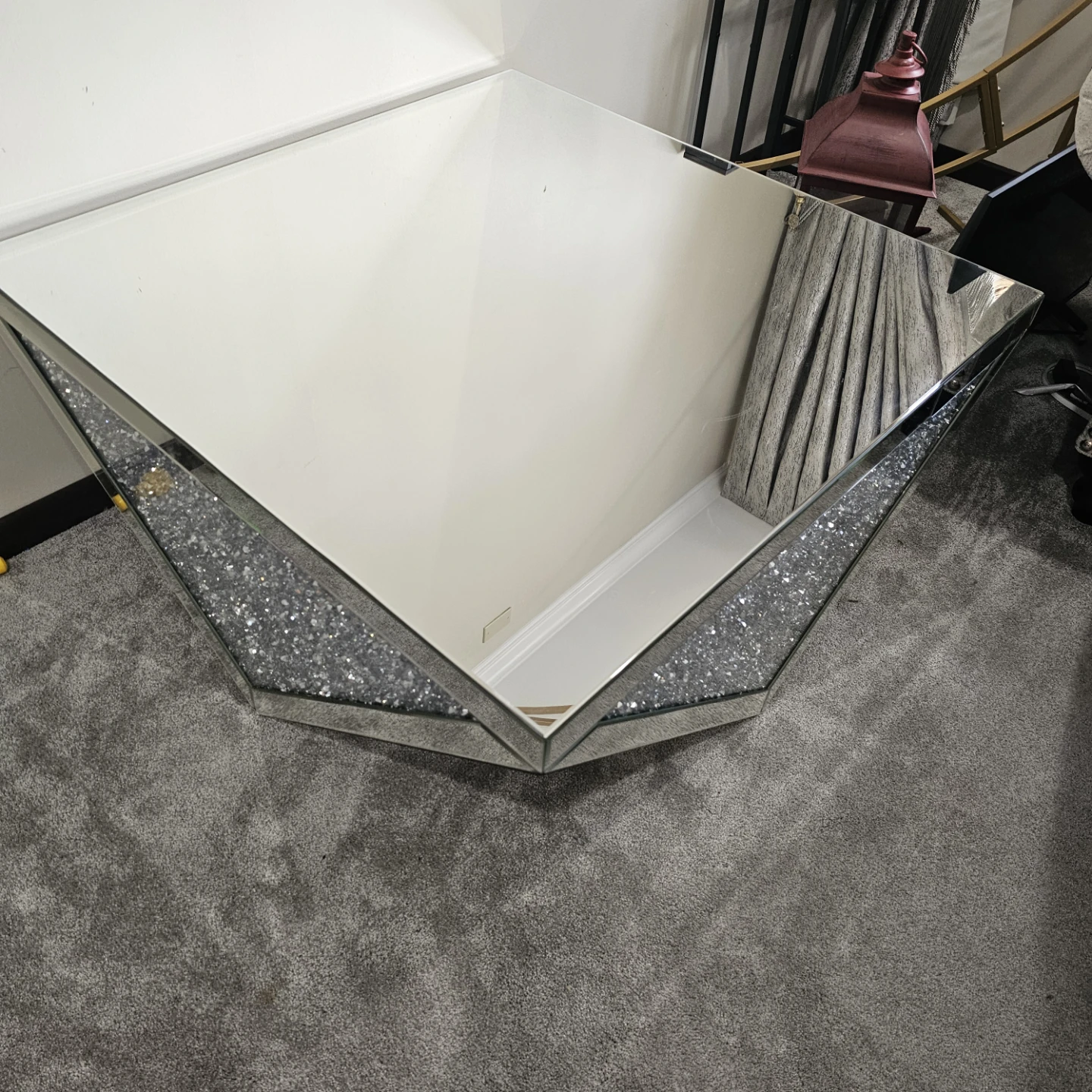 Mirrored Crushed Crystal Coffee Table - photo 3