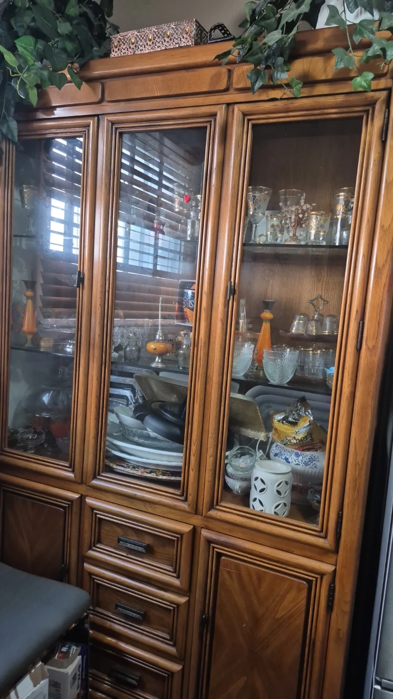 Wooden China Cabinet with Glass Doors - photo 2