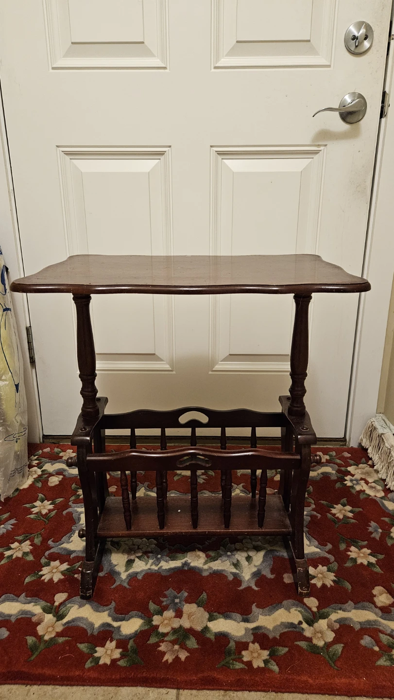 Wooden Magazine Rack Side Table