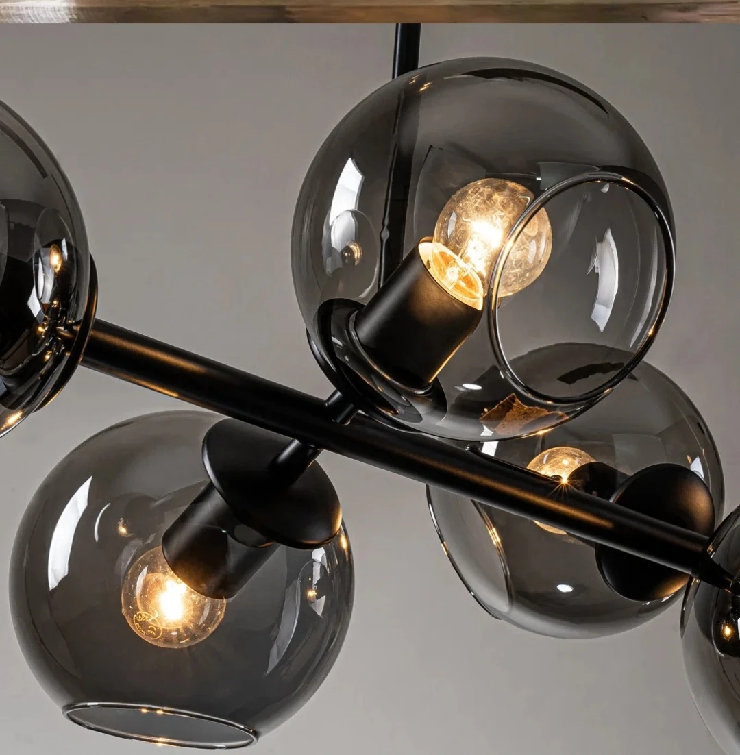 Modern Smoke Glass Globe Chandelier