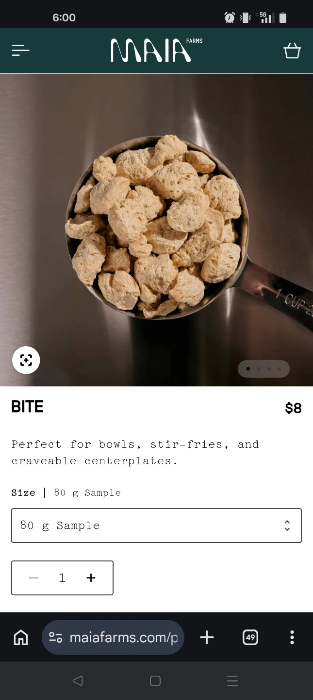 Maia Farms CanPro BITE Plant-Based Protein 80g vegan - photo 4