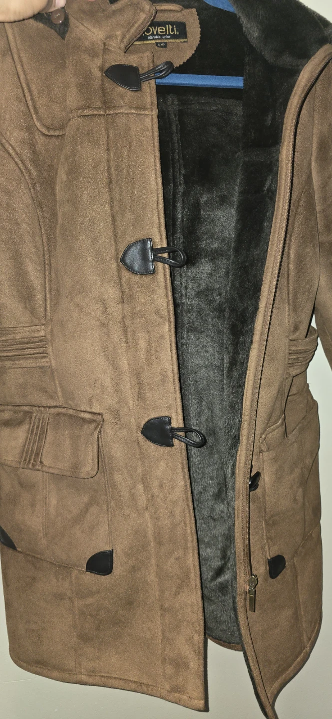 Novelti Brown Suede Toggle Coat - Size S/P - photo 3