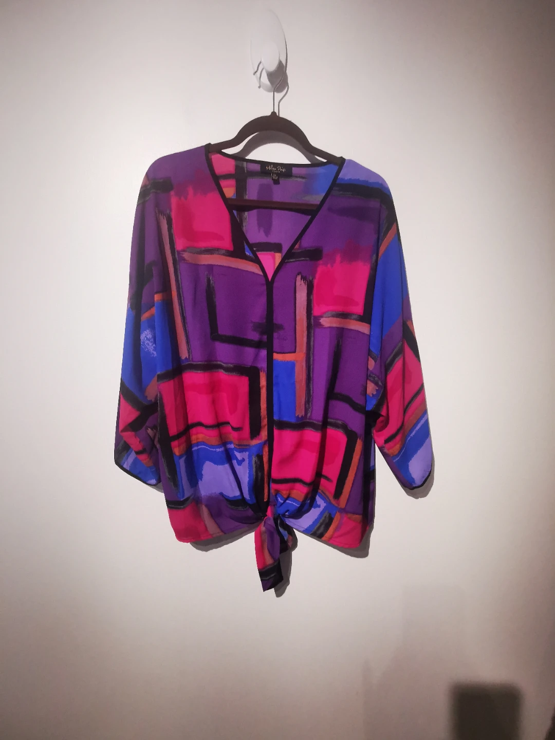 Melissa & Paige Woman Multicolor Abstract Print Tie-Front 1X - photo 2