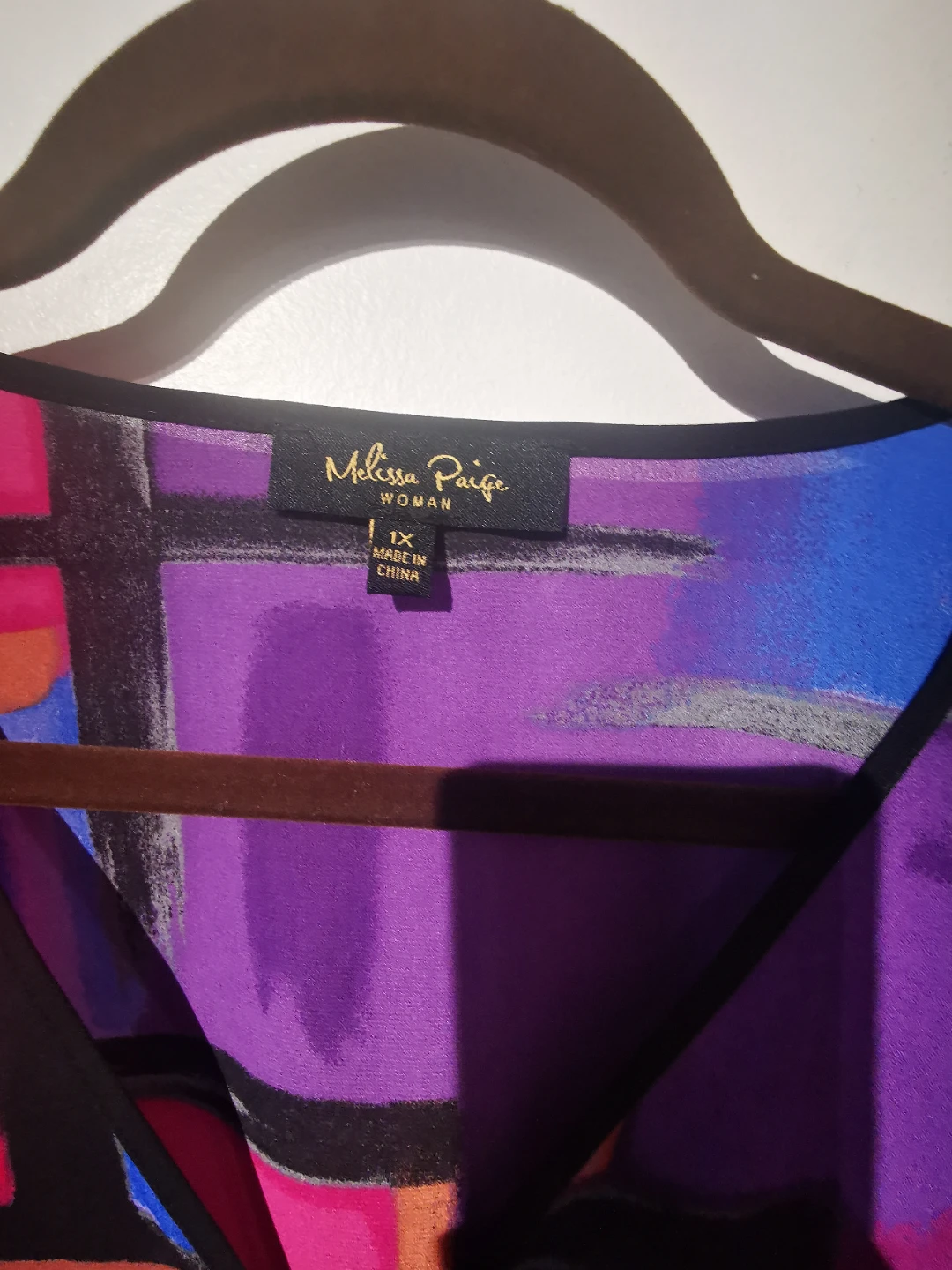 Melissa & Paige Woman Multicolor Abstract Print Tie-Front 1X - photo 3
