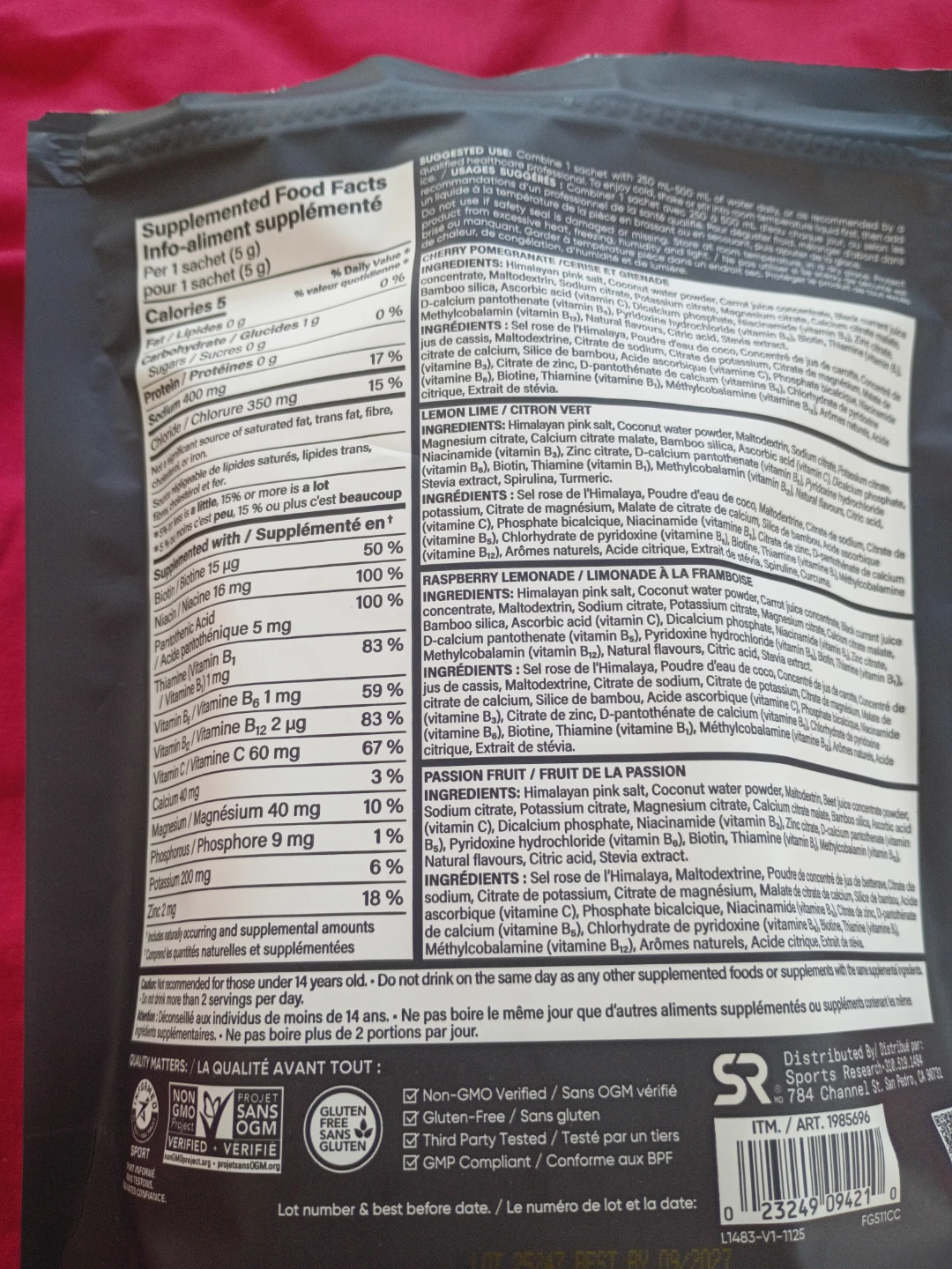 Sports Research Hydrate Electrolytes Variety Pack (160g) - photo 3
