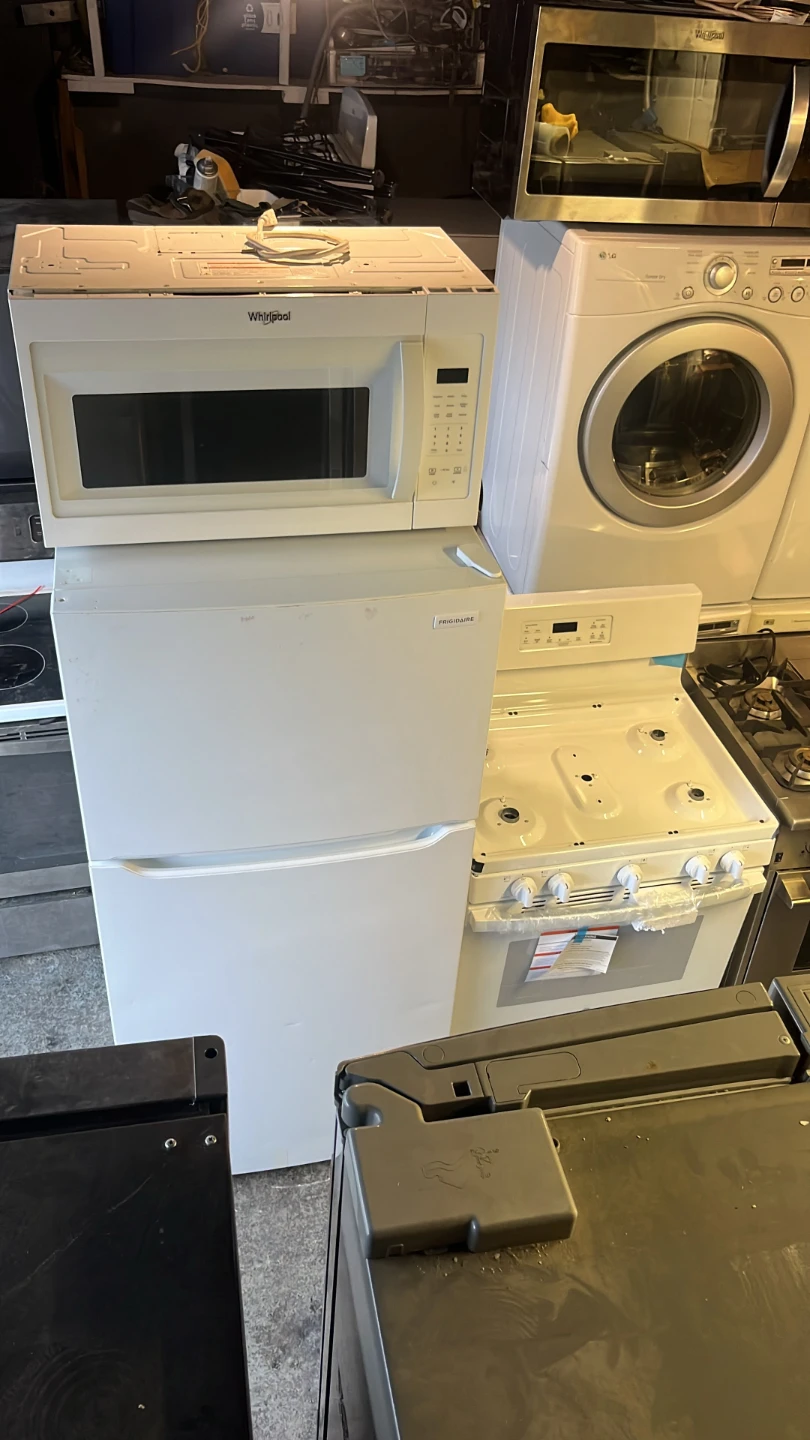 Microwave Refrigerator and stove