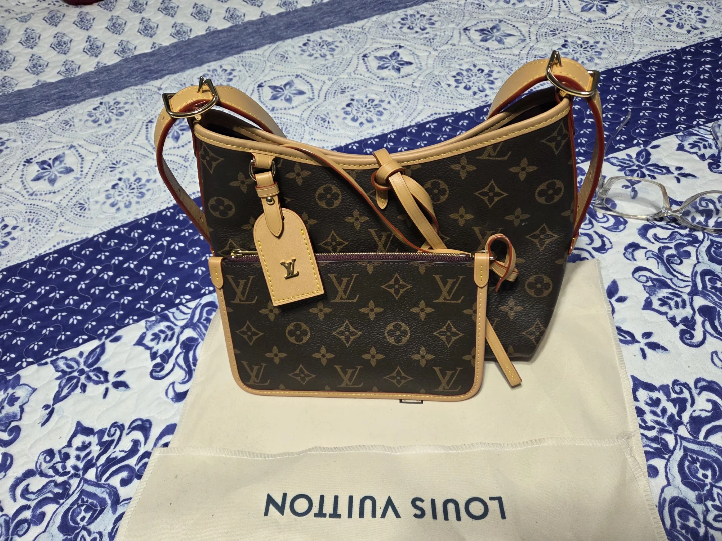Louis Vuitton Monogram Canvas Bag with Pouch