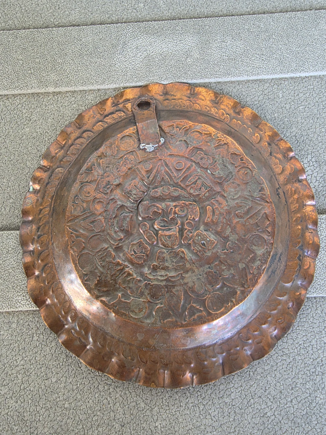 Decorative Copper Plate with Mayan Calendar Design - photo 2