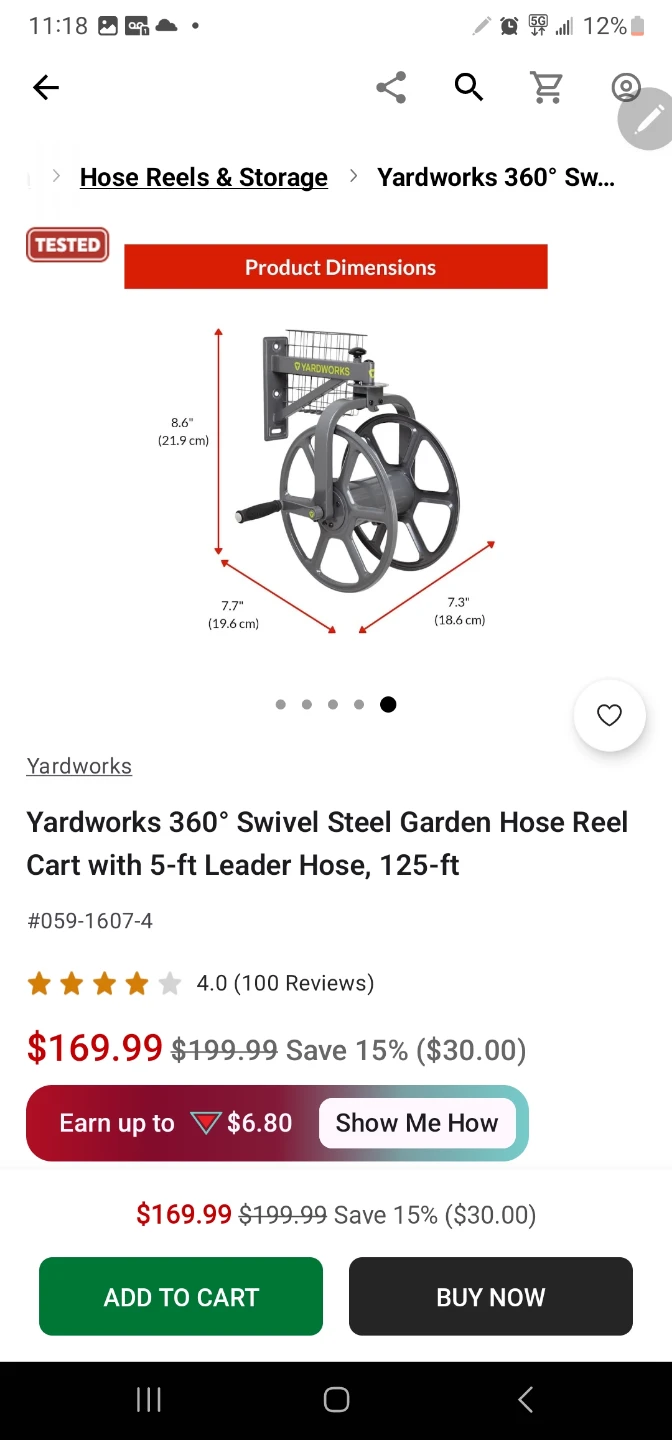 Yardworks 360° Rotating Hose Reel - photo 3