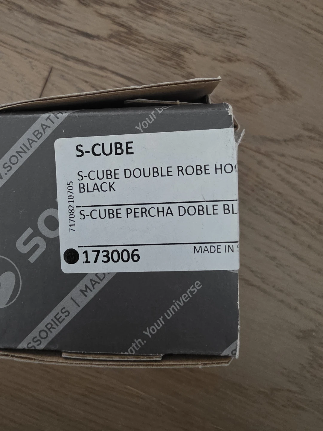 Sonia S-Cube Double Robe Hook - Black