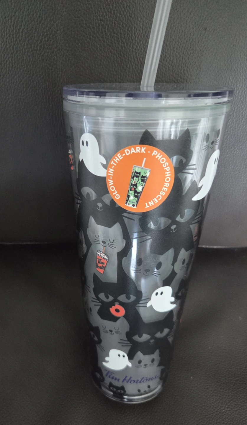 Tim Hortons Glow-in-the-Dark Cats & Ghosts Tumbler